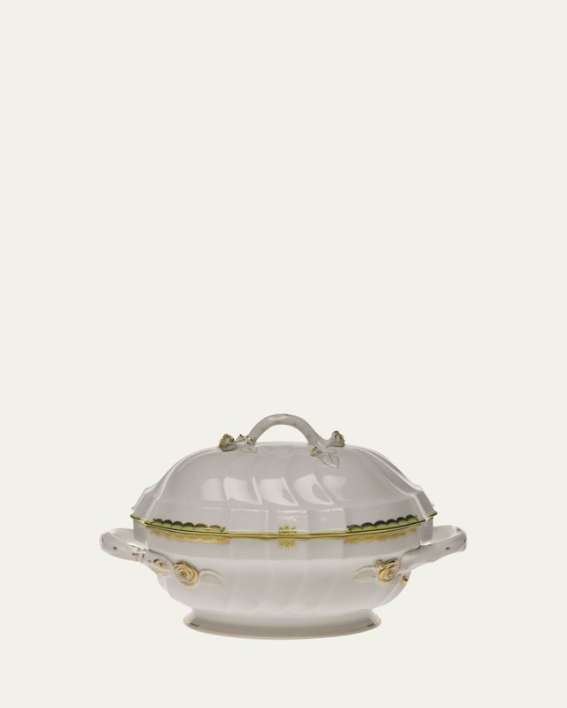 Princess Victoria Green Tureen with Branch Handle